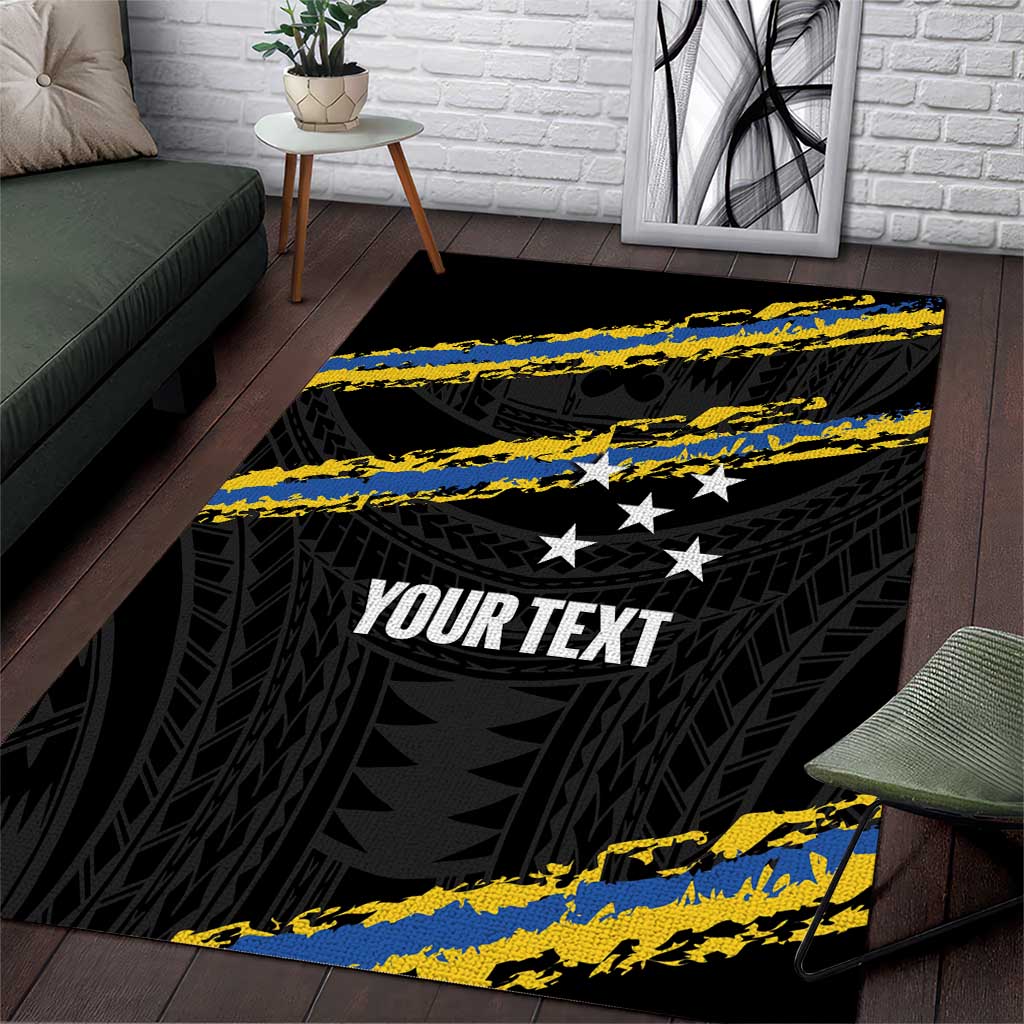 Kings Solomon Islands Football Custom Area Rug Come On Solomons Polynesian Grunge Style
