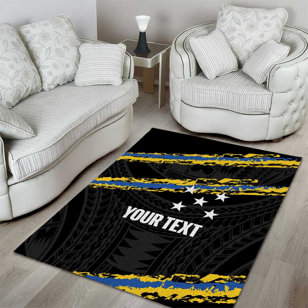 Kings Solomon Islands Football Custom Area Rug Come On Solomons Polynesian Grunge Style