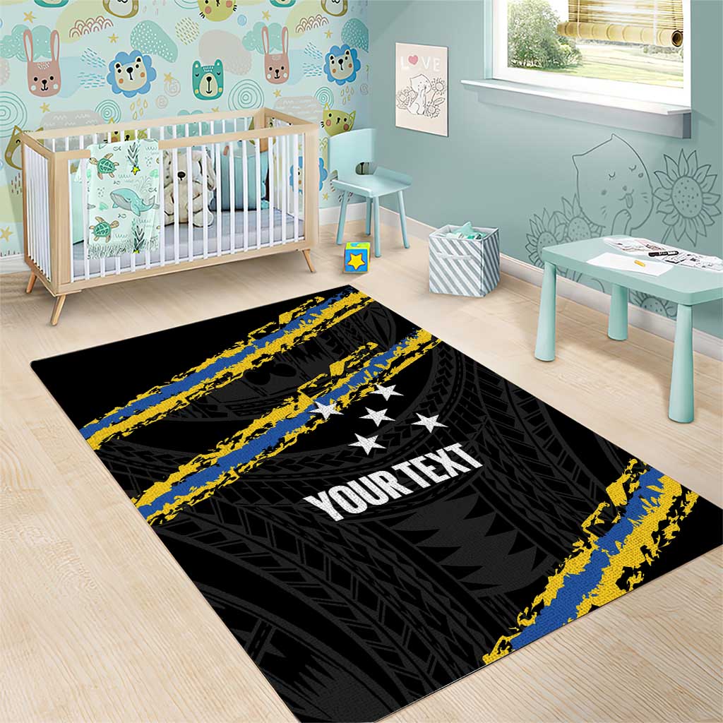 Kings Solomon Islands Football Custom Area Rug Come On Solomons Polynesian Grunge Style