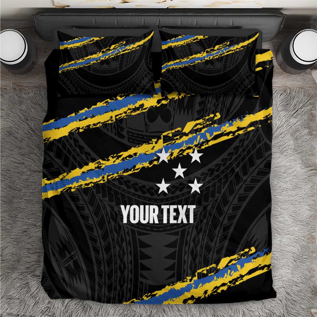 Kings Solomon Islands Football Custom Bedding Set Come On Solomons Polynesian Grunge Style