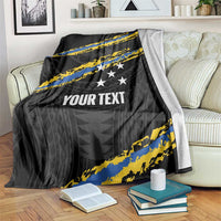 Kings Solomon Islands Football Custom Blanket Come On Solomons Polynesian Grunge Style