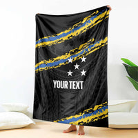 Kings Solomon Islands Football Custom Blanket Come On Solomons Polynesian Grunge Style