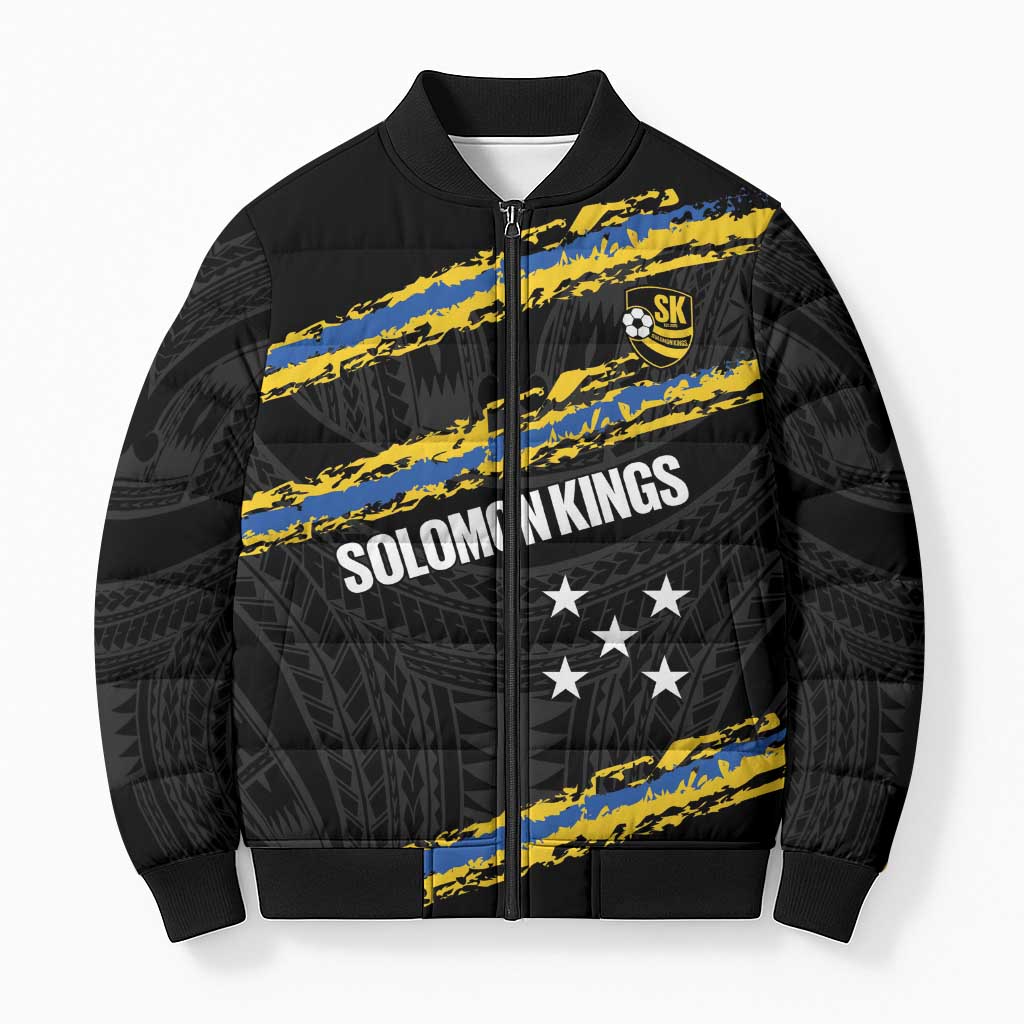 Kings Solomon Islands Football Custom Bomber Puffer Jacket Come On Solomons Polynesian Grunge Style
