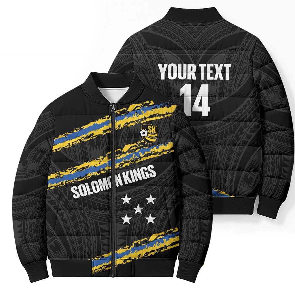 Kings Solomon Islands Football Custom Bomber Puffer Jacket Come On Solomons Polynesian Grunge Style