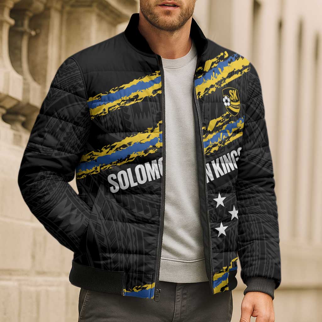 Kings Solomon Islands Football Custom Bomber Puffer Jacket Come On Solomons Polynesian Grunge Style