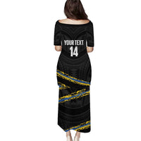 Kings Solomon Islands Football Custom Family Matching Puletasi and Hawaiian Shirt Come On Solomons Polynesian Grunge Style LT14 - Polynesian Pride
