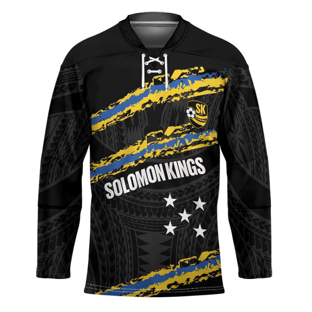 Kings Solomon Islands Football Custom Hockey Jersey Come On Solomons Polynesian Grunge Style