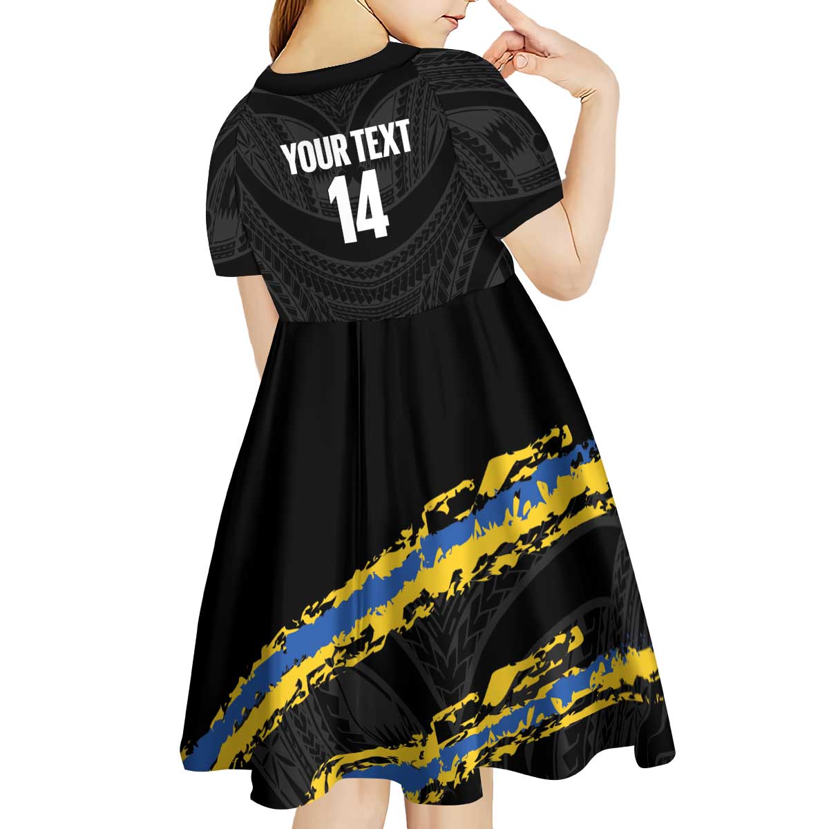 Kings Solomon Islands Football Custom Kid Short Sleeve Dress Come On Solomons Polynesian Grunge Style