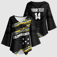 Kings Solomon Islands Football Custom Kimono Sleeve Blouse Come On Solomons Polynesian Grunge Style LT14 - Polynesian Pride