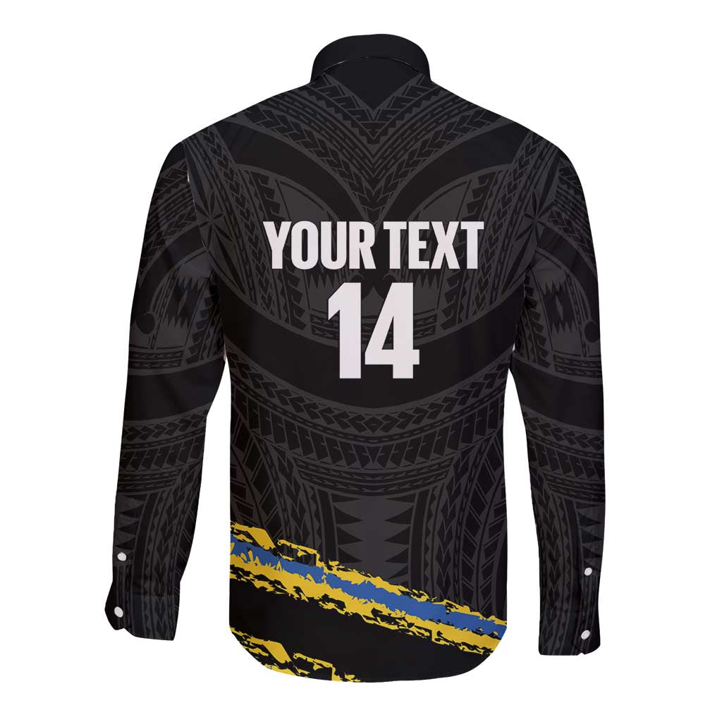 Kings Solomon Islands Football Custom Long Sleeve Button Shirt Come On Solomons Polynesian Grunge Style