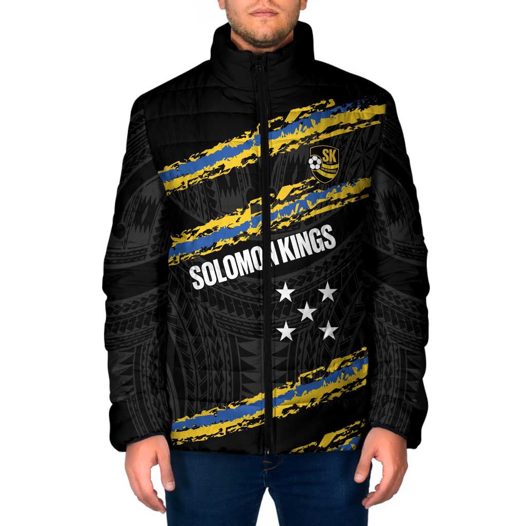 Kings Solomon Islands Football Custom Padded Jacket Come On Solomons Polynesian Grunge Style
