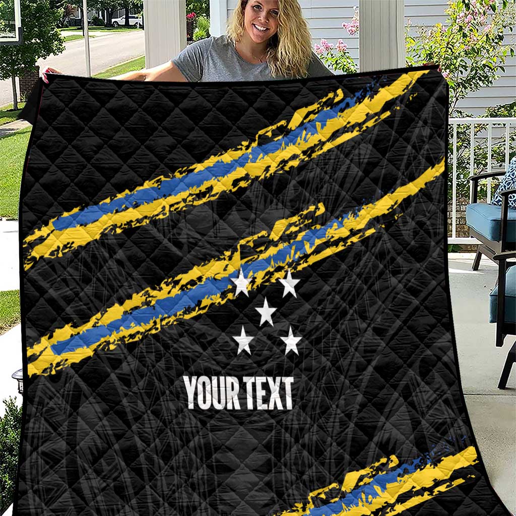 Kings Solomon Islands Football Custom Quilt Come On Solomons Polynesian Grunge Style