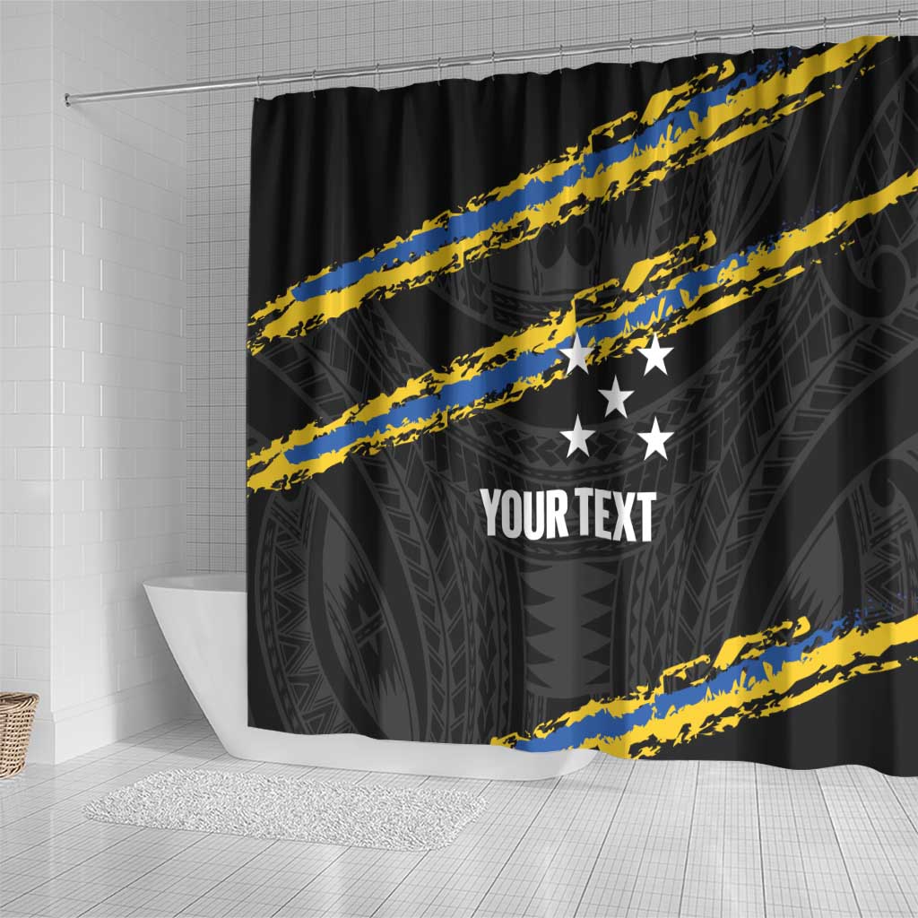 Kings Solomon Islands Football Custom Shower Curtain Come On Solomons Polynesian Grunge Style