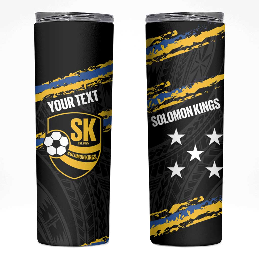 Kings Solomon Islands Football Custom Skinny Tumbler Come On Solomons Polynesian Grunge Style