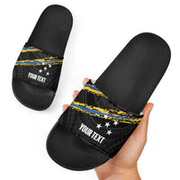 Kings Solomon Islands Football Custom Slide Sandals Come On Solomons Polynesian Grunge Style