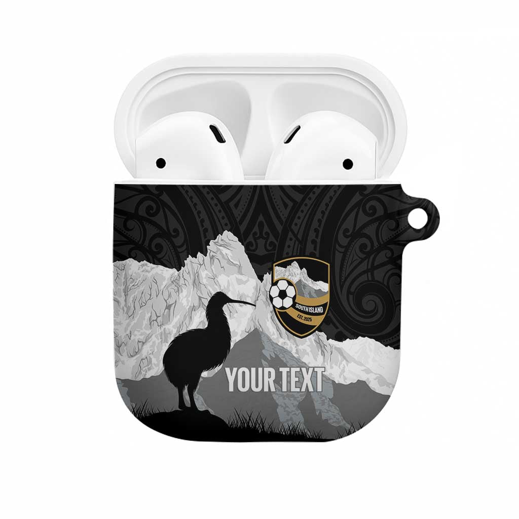 New Zealand South Island Football Custom AirPods Case Aoraki Mount Cook With Kiwi Maori Pattern