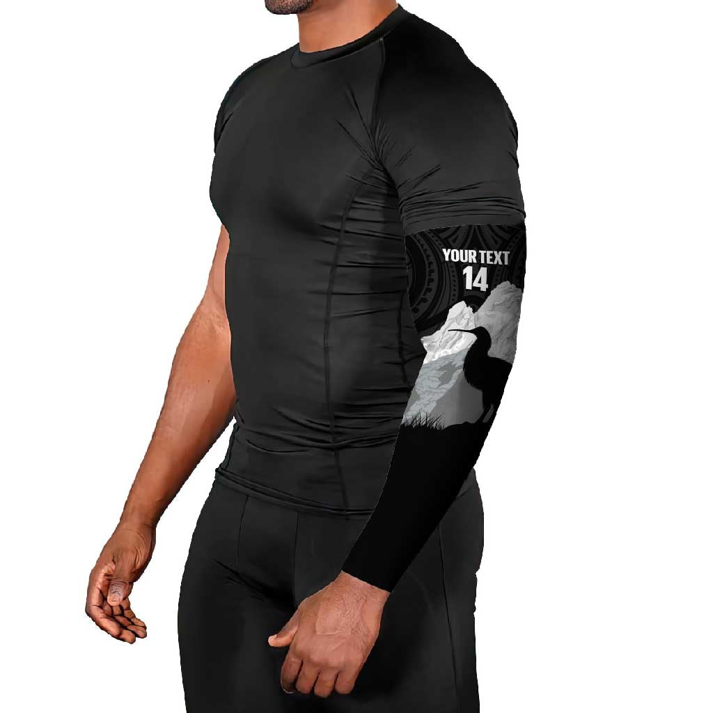 New Zealand South Island Football Custom Arm Sleeves Aoraki Mount Cook With Kiwi Maori Pattern