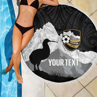 New Zealand South Island Football Custom Beach Blanket Aoraki Mount Cook With Kiwi Maori Pattern LT14 - Polynesian Pride