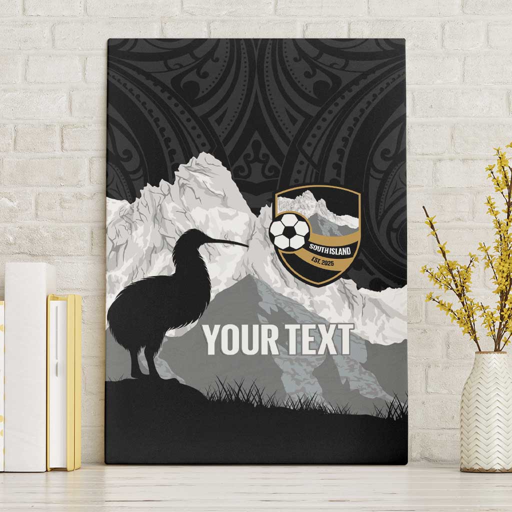 New Zealand South Island Football Custom Canvas Wall Art Aoraki Mount Cook With Kiwi Maori Pattern