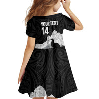 New Zealand South Island Football Custom Family Matching Short Sleeve Bodycon Dress and Hawaiian Shirt Aoraki Mount Cook With Kiwi Maori Pattern LT14 - Polynesian Pride