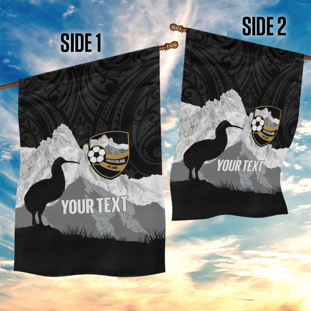 New Zealand South Island Football Custom Garden Flag Aoraki Mount Cook With Kiwi Maori Pattern LT14 - Polynesian Pride