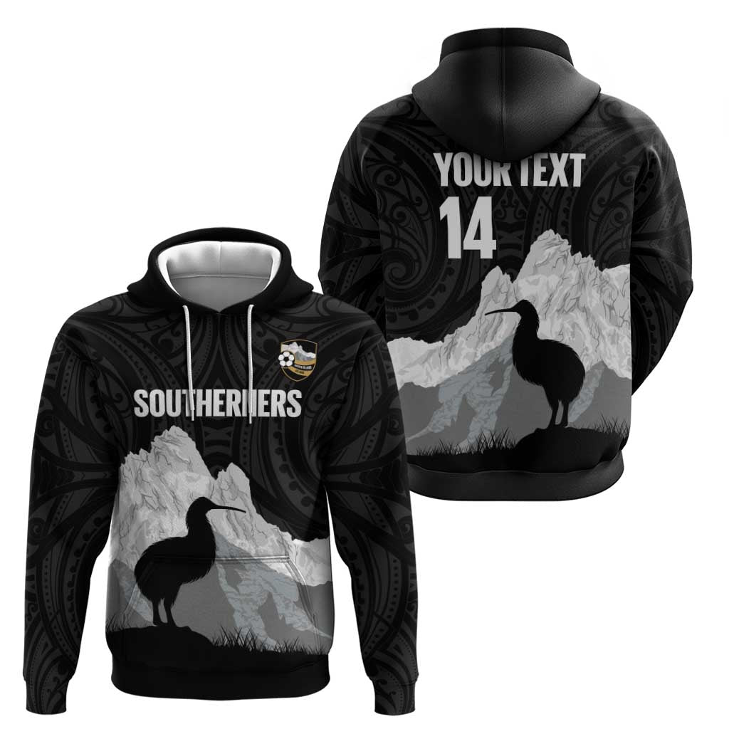 New Zealand South Island Football Custom Hoodie Aoraki Mount Cook With Kiwi Maori Pattern LT14 - Polynesian Pride