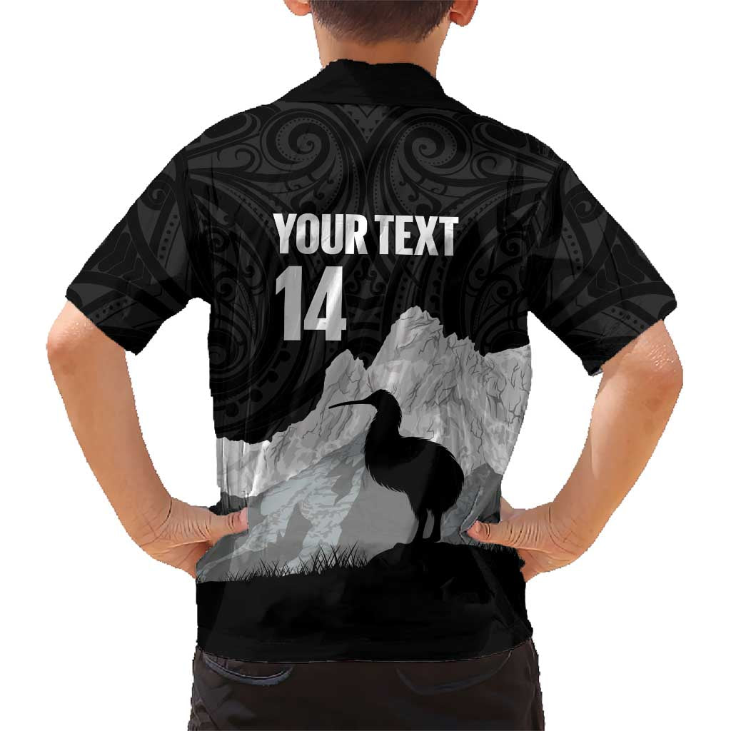 New Zealand South Island Football Custom Kid Hawaiian Shirt Aoraki Mount Cook With Kiwi Maori Pattern LT14 - Polynesian Pride