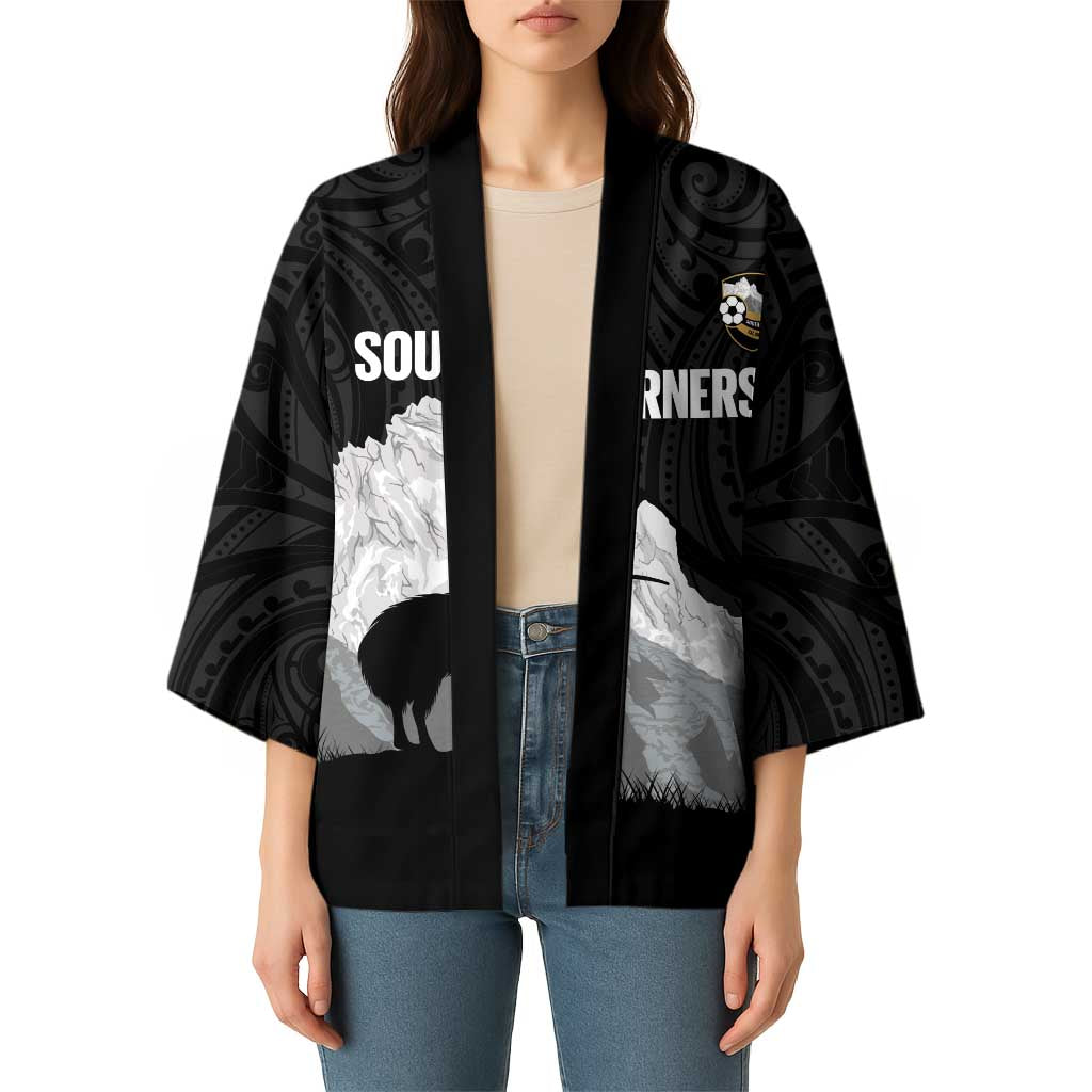 New Zealand South Island Football Custom Kimono Aoraki Mount Cook With Kiwi Maori Pattern