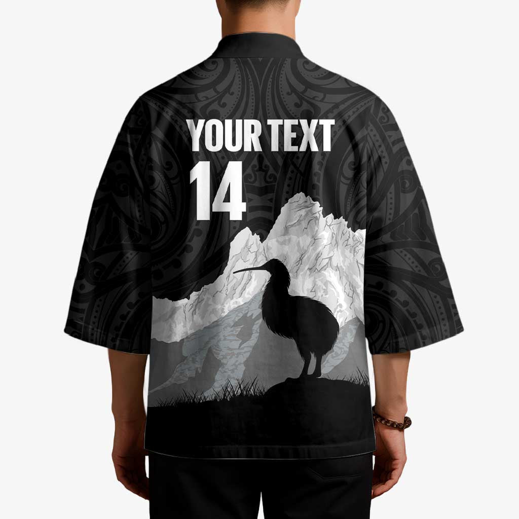 New Zealand South Island Football Custom Kimono Aoraki Mount Cook With Kiwi Maori Pattern