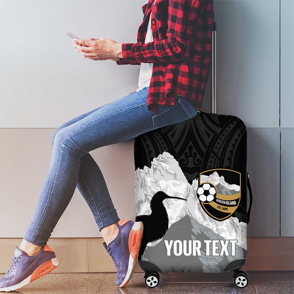New Zealand South Island Football Custom Luggage Cover Aoraki Mount Cook With Kiwi Maori Pattern LT14 - Polynesian Pride