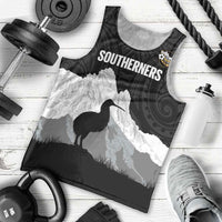 New Zealand South Island Football Custom Men Tank Top Aoraki Mount Cook With Kiwi Maori Pattern LT14 - Polynesian Pride