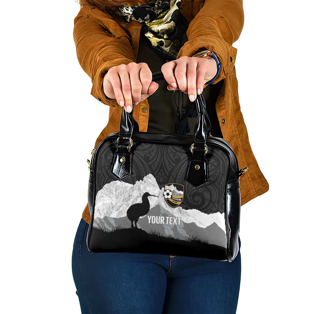 New Zealand South Island Football Custom Shoulder Handbag Aoraki Mount Cook With Kiwi Maori Pattern