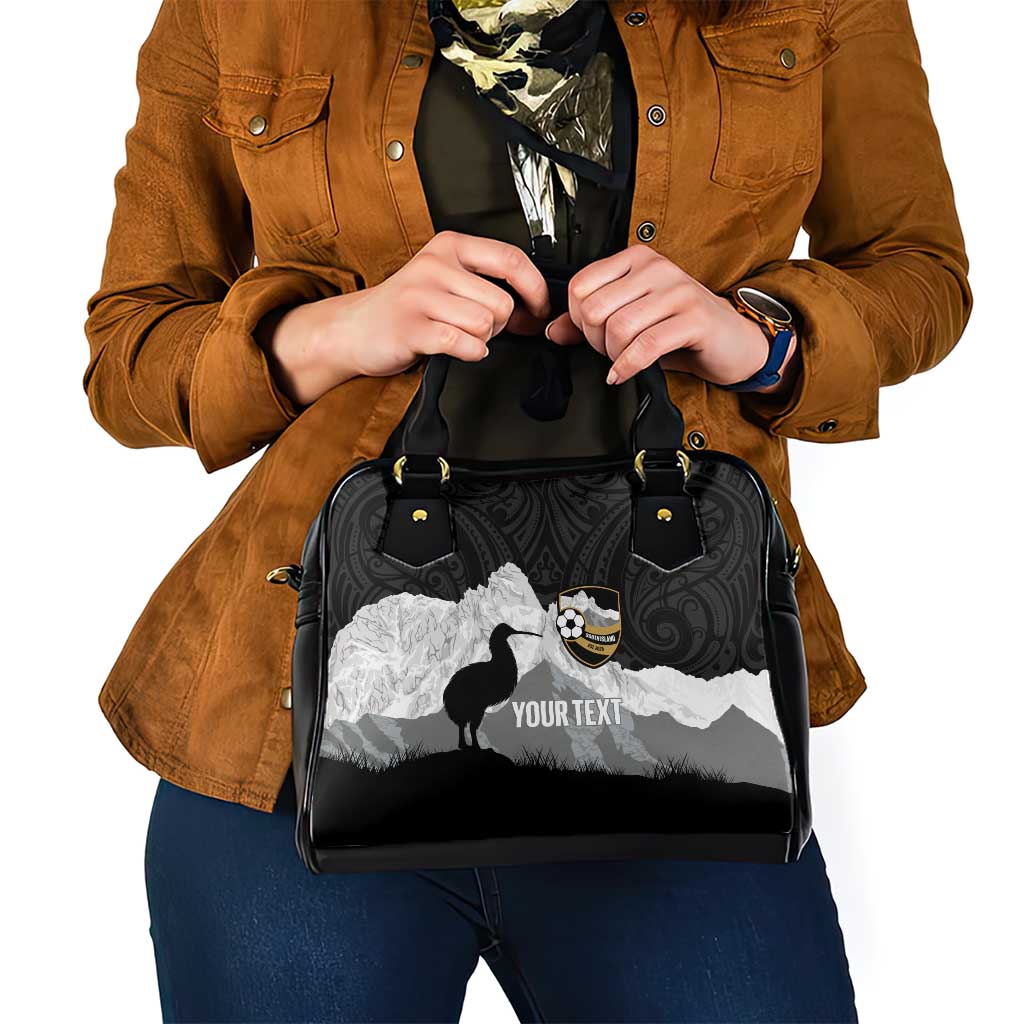 New Zealand South Island Football Custom Shoulder Handbag Aoraki Mount Cook With Kiwi Maori Pattern