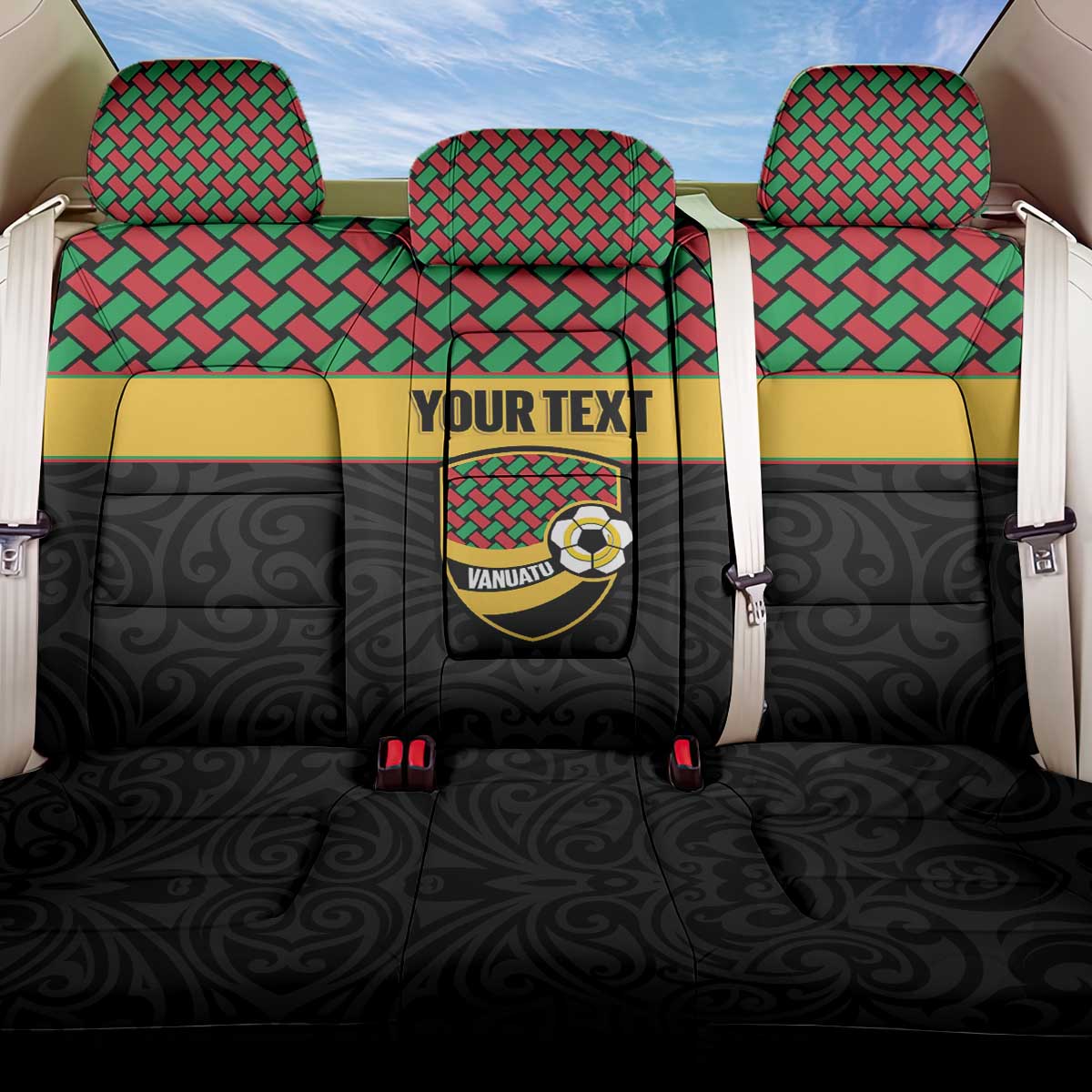 Vanuatu Football Custom Back Car Seat Cover Go Chiefs Basket-weave Pattern