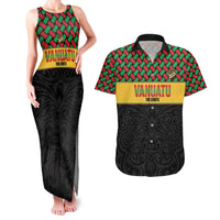 Vanuatu Football Custom Couples Matching Tank Maxi Dress and Hawaiian Shirt Go Chiefs Basket-weave Pattern
