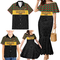 Vanuatu Football Custom Family Matching Mermaid Dress and Hawaiian Shirt Go Chiefs Basket-weave Pattern LT14 - Polynesian Pride