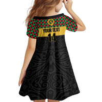 Vanuatu Football Custom Family Matching Off Shoulder Maxi Dress and Hawaiian Shirt Go Chiefs Basket-weave Pattern LT14 - Polynesian Pride