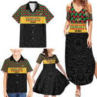 Vanuatu Football Custom Family Matching Summer Maxi Dress and Hawaiian Shirt Go Chiefs Basket-weave Pattern LT14 - Polynesian Pride