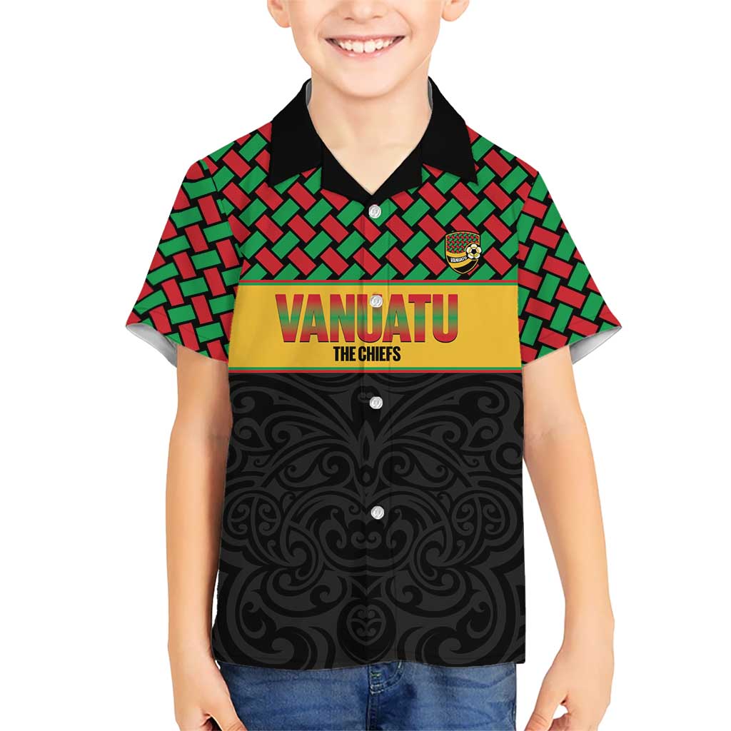 Vanuatu Football Custom Kid Hawaiian Shirt Go Chiefs Basket-weave Pattern