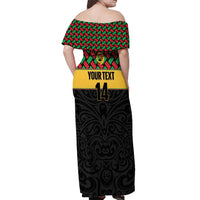 Vanuatu Football Custom Off Shoulder Maxi Dress Go Chiefs Basket-weave Pattern