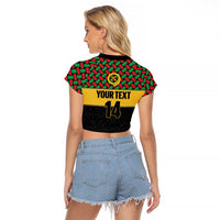 Vanuatu Football Custom Raglan Cropped T Shirt Go Chiefs Basket-weave Pattern