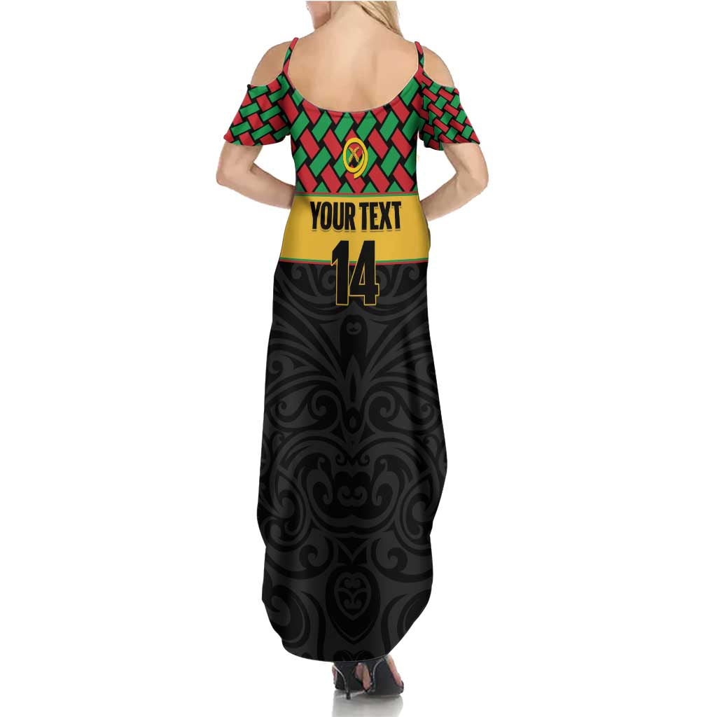 Vanuatu Football Custom Summer Maxi Dress Go Chiefs Basket-weave Pattern