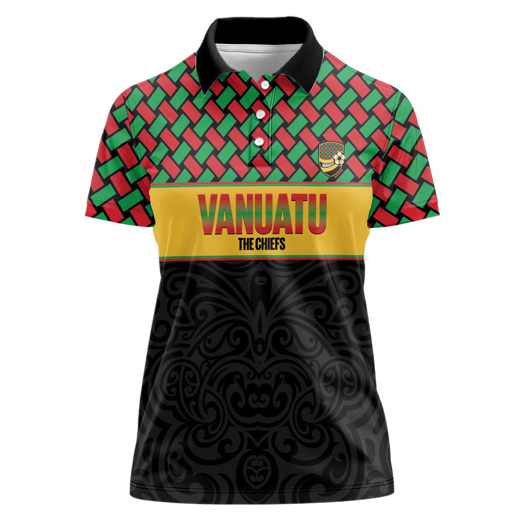 Vanuatu Football Custom Women Polo Shirt Go Chiefs Basket-weave Pattern