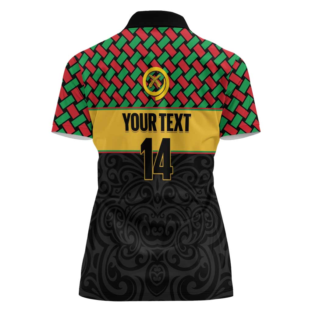 Vanuatu Football Custom Women Polo Shirt Go Chiefs Basket-weave Pattern