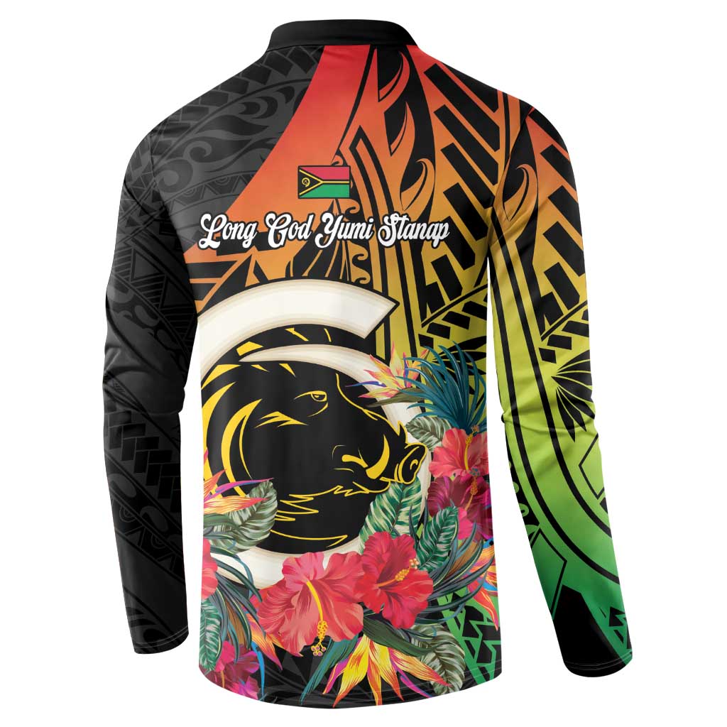 Vanuatu Boar Tusk Yumi Yumi Yumi Button Sweatshirt Independens Dei Long God Yumi Stanap