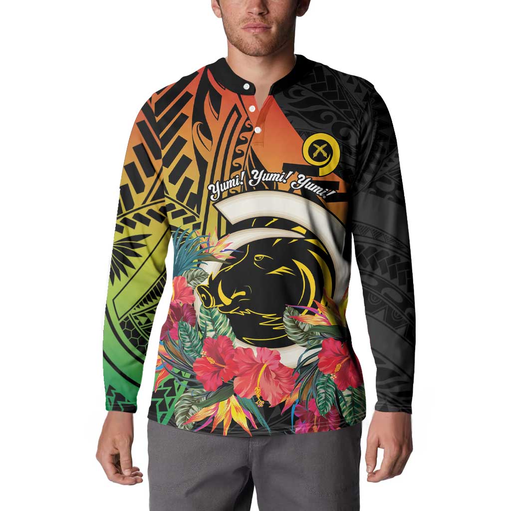 Vanuatu Boar Tusk Yumi Yumi Yumi Button Sweatshirt Independens Dei Long God Yumi Stanap