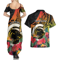 Vanuatu Boar Tusk Yumi Yumi Yumi Couples Matching Summer Maxi Dress and Hawaiian Shirt Independens Dei Long God Yumi Stanap LT14 - Polynesian Pride