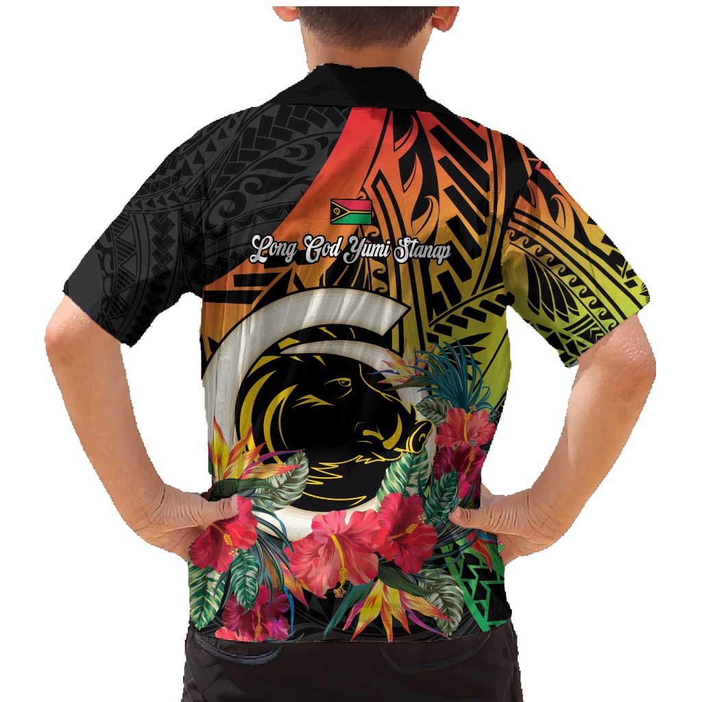 Vanuatu Boar Tusk Yumi Yumi Yumi Family Matching Mermaid Dress and Hawaiian Shirt Independens Dei Long God Yumi Stanap LT14 - Polynesian Pride