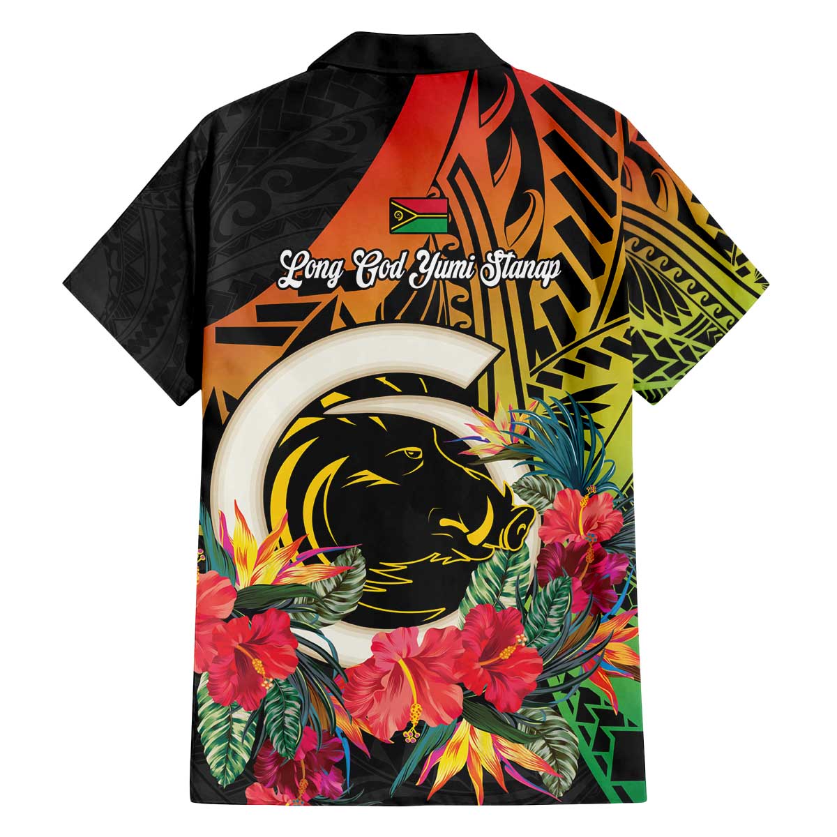 Vanuatu Boar Tusk Yumi Yumi Yumi Family Matching Off The Shoulder Long Sleeve Dress and Hawaiian Shirt Independens Dei Long God Yumi Stanap LT14 - Polynesian Pride