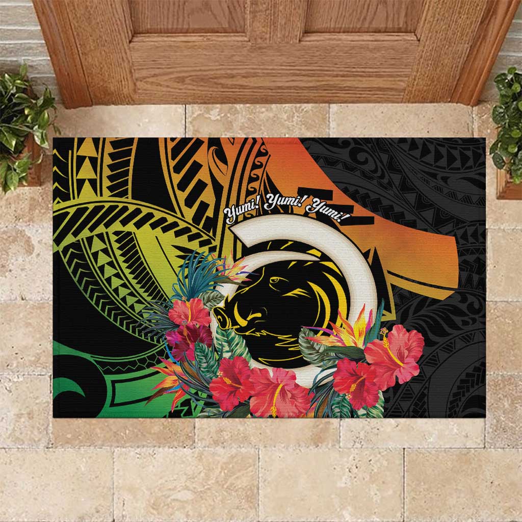 Vanuatu Boar Tusk Yumi Yumi Yumi Rubber Doormat Independens Dei Long God Yumi Stanap